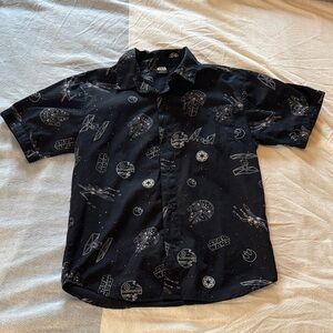 Star Wars Black Boys Button-Up Shirt